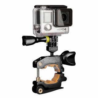 iSHOXS Action-Kamera Fahrrad-Halterung - iSHOXS ProMount (20-40mm Klemmbereich), CNC-gefräster Aluminium GoPro Action-Cam Halter - Schwarz