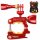 iSHOXS ProMount, CNC-gefräster Aluminium Mount für GoPro mit Exzenter Schnellhebelverschluss, Großer Klemmbereich, ultraflexibel (Rot mit ProBoxx)