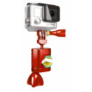 iSHOXS Cero Aluminium Haltterung für GoPro und kompatible Actioncams - Rot