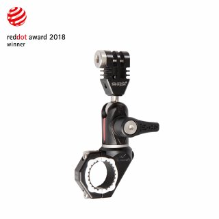 iSHOXS kompakter Roll-Bar Mount - BullBar 23 SLS-X Action (19-23 mm Klemmbereich), CNC-gefräste GoPro Action-Cam Halterung mit neuartigem Swivel Modul