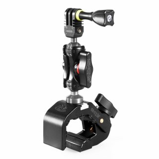 iSHOXS Shark Pro-X - Universal Halterung (28-65 mm Klemmbereich) mit Small Grab Pro 40 für Sport- und Action-Cams - Schwarz